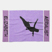 アエリアリストパープルグリッター キッチンタオル (横)