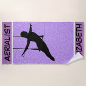 アエリアリストパープルグリッター ビーチタオル (正面)