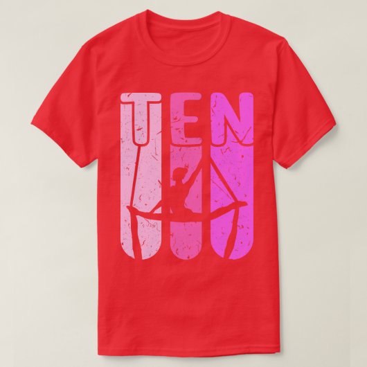 アエリアリスト10誕生日空中絹ヨガ Tシャツ (デザイン正面)