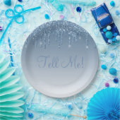 アエレガントイスブルーグリッターオンブレ誕生日スクリプト ペーパープレート (パーティー)