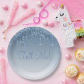 アエレガントイスブルーグリッターオンブレ誕生日スクリプト ペーパープレート (パーティー)