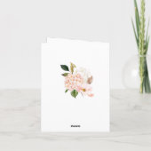 アエレガントイドランゲア赤面ピンクフローラ結婚ズ サンキューカード (裏面)