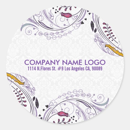 アエレガントカラフルートフローラデザイン2 ラウンドシール (正面)