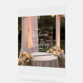 「アエレガントクリル結婚の歓迎サインデザイン」 アクリルサイン (傾斜)