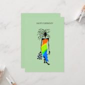 アエレガントフ人スタイリッシュ誕生日 カード (正面/裏面インサイチュ)