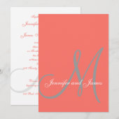 アエレガントルモノグラムの結婚グ 招待状 (正面/裏面)