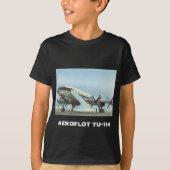 アエロフロート・ロシア航空Tu 114の定期旅客機 Tシャツ (正面)