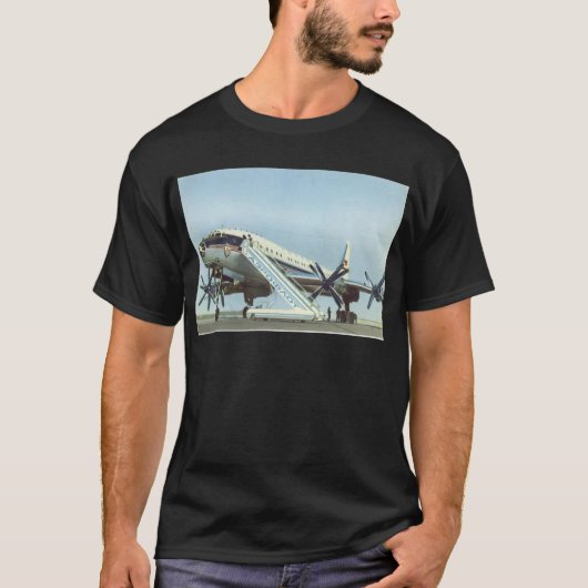 アエロフロート・ロシア航空Tu 114の定期旅客機 Tシャツ (正面)