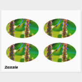 アオイと花 楕円形シール (シート)