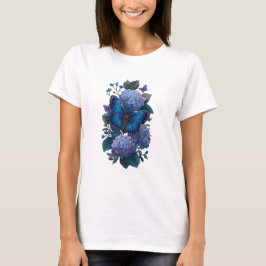 アオイチョウ アジサイ 花柄 レディースTシャツ Tシャツ