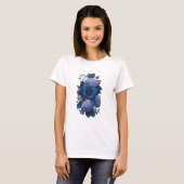 アオイチョウ アジサイ 花柄 レディースTシャツ Tシャツ (正面フル)