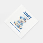 アオイ航海のブルーのセーラーベアボーイ赤ちゃんシャワー スタンダードランチョンナプキン (角)