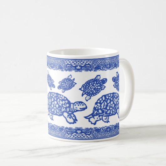 アオウミガメかわいいお洒落動物 コーヒーマグカップ (正面右)