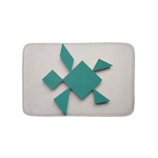 アオウミガメのタングラム バスマット (正面)