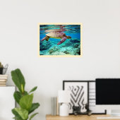 アオウミガメ(チェロニアミダス) ポスター (ホームオフィス)