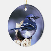 アオカケスの美しい鳥 セラミックオーナメント (左)