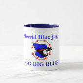アオカケス、Merrill Blue Jaysは、大きく青行きます マグカップ (中央)