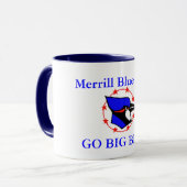 アオカケス、Merrill Blue Jaysは、大きく青行きます マグカップ (正面左)