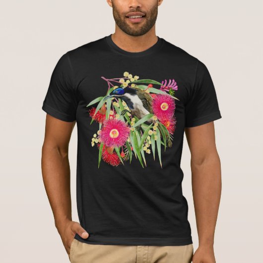 アオガオハチドリとユーカリ Tシャツ (正面)