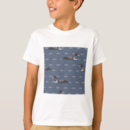 アオガモ模様 Tシャツ (正面)