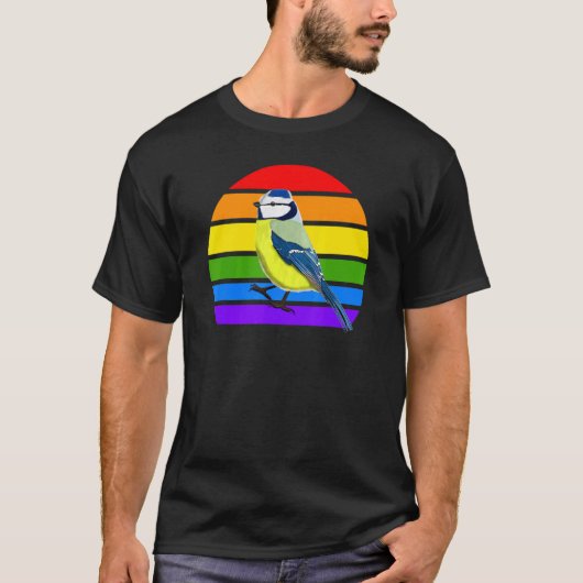 アオガラ 虹色の鳥 鳥見 野鳥 愛好家 鳥の歌 ディ Tシャツ (正面)