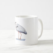 アオサギの水彩画 鳥類アート コーヒーマグカップ (正面右)