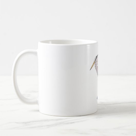 アオサギの水彩画 鳥類アート コーヒーマグカップ (左)