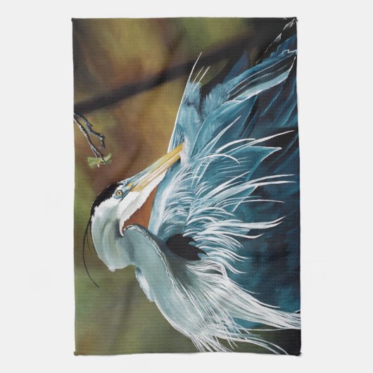 アオサギ キッチンタオル (縦)