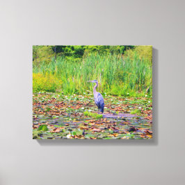 アオサギ，ユリかわいらし，野鳥，自然 キャンバスプリント