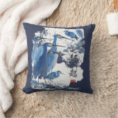 アオサギ 日本の水墨画 鳥の自然 クッション (ブランケット)