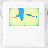 アオサギ 長方形シール (バッグ)