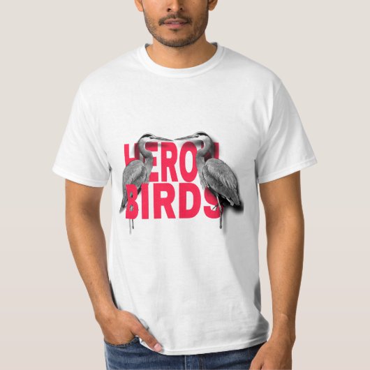 アオサギ 鳥 Tシャツ (正面)