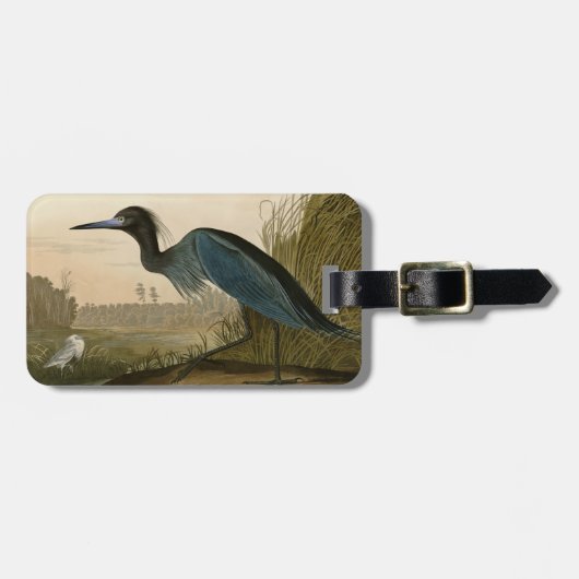 アオサギ Audubon 版画 海岸の芸術 ラゲッジタグ (正面横)