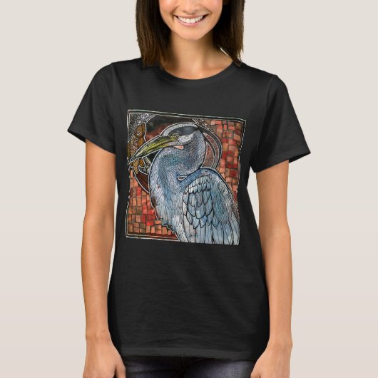 アオサギ Tシャツ (正面)