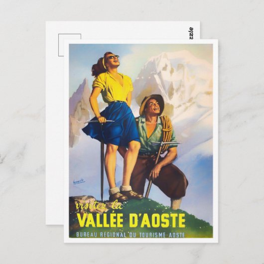 アオスタバレーイタリアヴィンテージ旅行 ポストカード (正面/裏面)