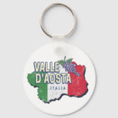 アオスタバレーイタリア地域マップヴィンテージ土産 キーホルダー (正面)