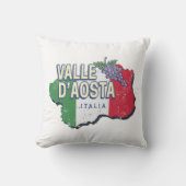 アオスタバレーイタリア地域マップヴィンテージ土産 クッション (正面)