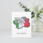 アオスタバレーイタリア地域マップヴィンテージ土産 シーズンポストカード (スタンド正面)