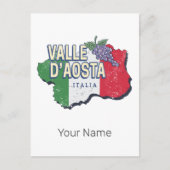 アオスタバレーイタリア地域マップヴィンテージ土産 シーズンポストカード (正面)