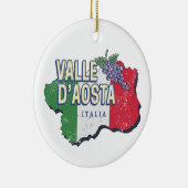 アオスタバレーイタリア地域マップヴィンテージ土産 セラミックオーナメント (右)