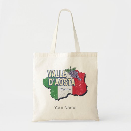 アオスタバレーイタリア地域マップヴィンテージ土産 トートバッグ (正面)