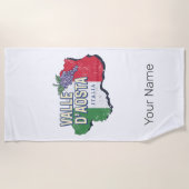 アオスタバレーイタリア地域マップヴィンテージ土産 ビーチタオル (正面)