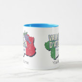 アオスタバレーイタリア地域マップヴィンテージ土産 マグカップ (中央)