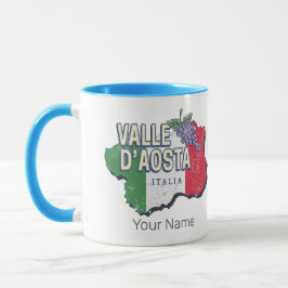 アオスタバレーイタリア地域マップヴィンテージ土産 マグカップ
