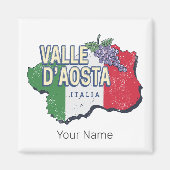 アオスタバレーイタリア地域マップヴィンテージ土産 マグネット (正面)