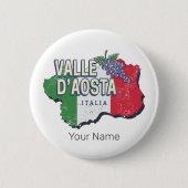 アオスタバレーイタリア地域マップヴィンテージ土産 缶バッジ (正面)