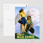アオスタ渓谷 登山カップル ビンテージ旅行 ポストカード (正面/裏面)