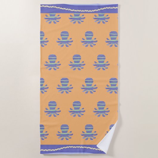 アオタコ珊瑚 ビーチタオル (正面)