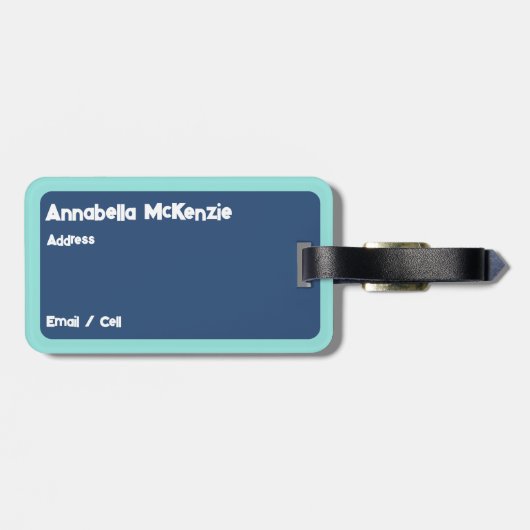 アオテアロアオズパウアブルーグリーンニュージーランドキウイマオリ ラゲッジタグ (裏面横)