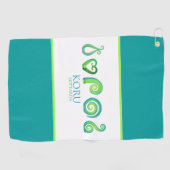 アオテアロアコー伝統的ルアイランドスタイルグリーン ゴルフタオル (横)